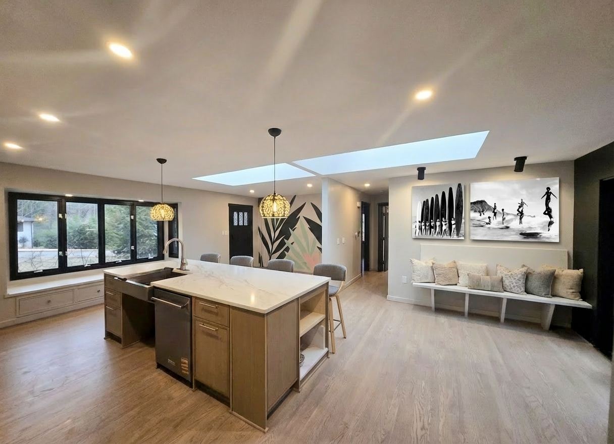 Skylight kitchen remodel