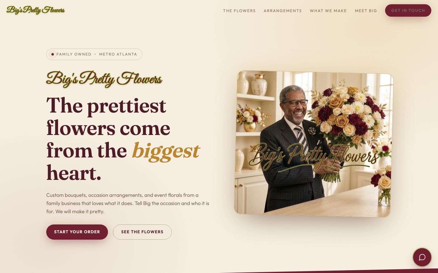 Big's Pretty Flowers website