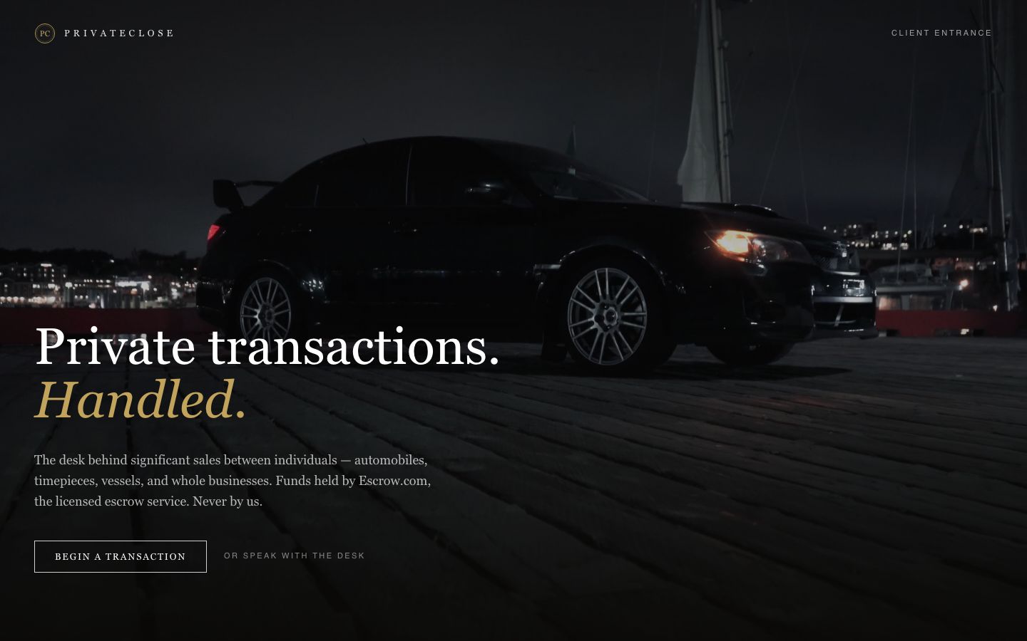 PrivateClose website
